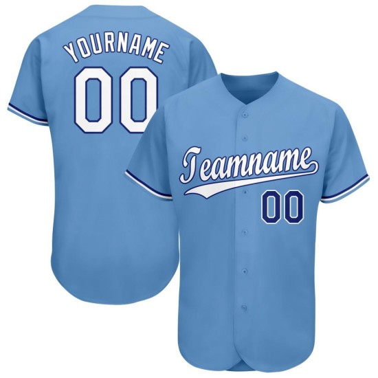 Custom Light Blue White-Royal Baseball Jersey Custom Light Blue White-Royal Baseball Jersey